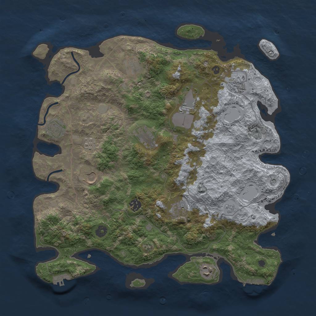 Rust Map: Procedural Map, Size: 4000, Seed: 58137709, 19 Monuments