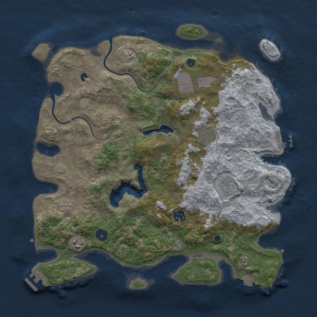 Rust Map: Procedural Map, Size: 4000, Seed: 58137709, 12 Monuments