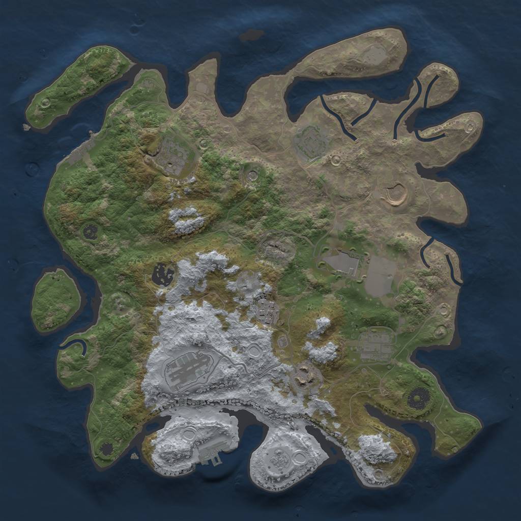 Rust Map: Procedural Map, Size: 3500, Seed: 20220815, 18 Monuments
