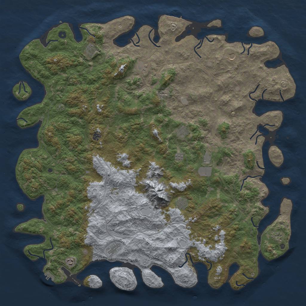 Rust Map: Procedural Map, Size: 6000, Seed: 91907541, 20 Monuments