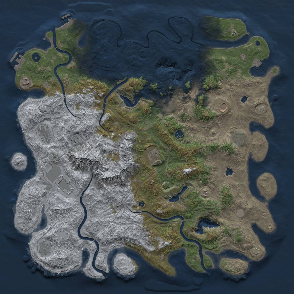 Rust Map: Procedural Map, Size: 5000, Seed: 510376361, 17 Monuments