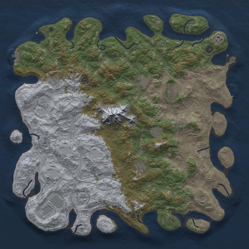 Rust Map: Procedural Map, Size: 5000, Seed: 510376361, 20 Monuments