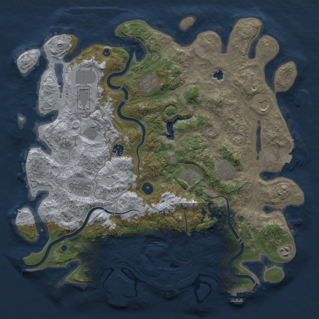 Rust Map: Procedural Map, Size: 4250, Seed: 18935, 16 Monuments