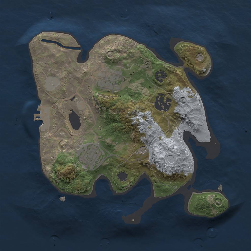 Rust Map: Procedural Map, Size: 2200, Seed: 5555, 10 Monuments