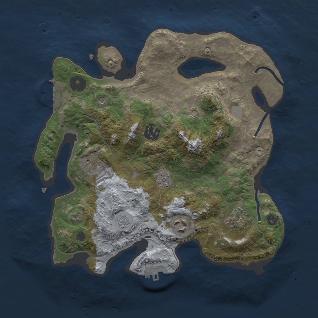 Rust Map: Procedural Map, Size: 3000, Seed: 1518701778, 14 Monuments