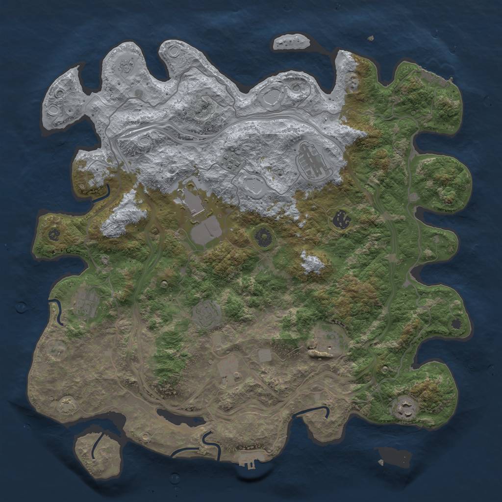 Rust Map: Procedural Map, Size: 4250, Seed: 5551305, 17 Monuments