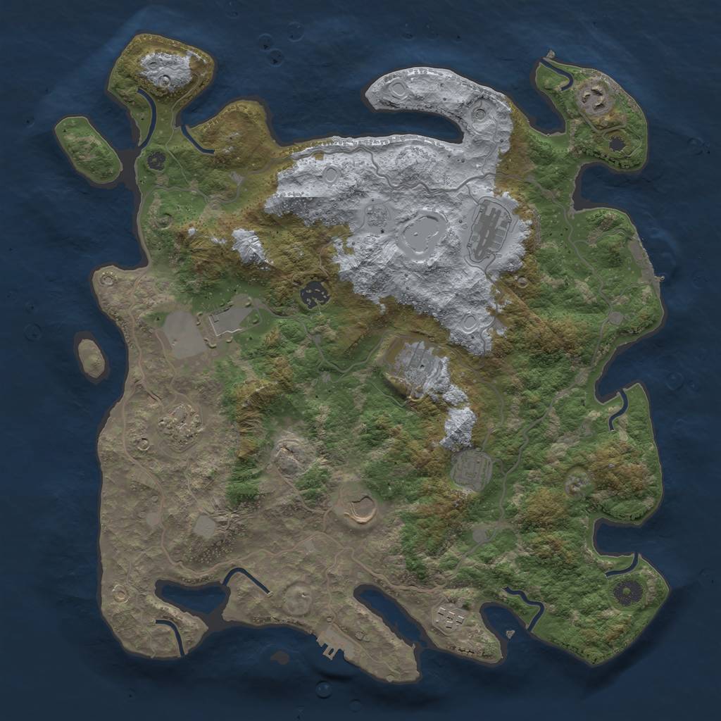 Rust Map: Procedural Map, Size: 4000, Seed: 820222022, 18 Monuments