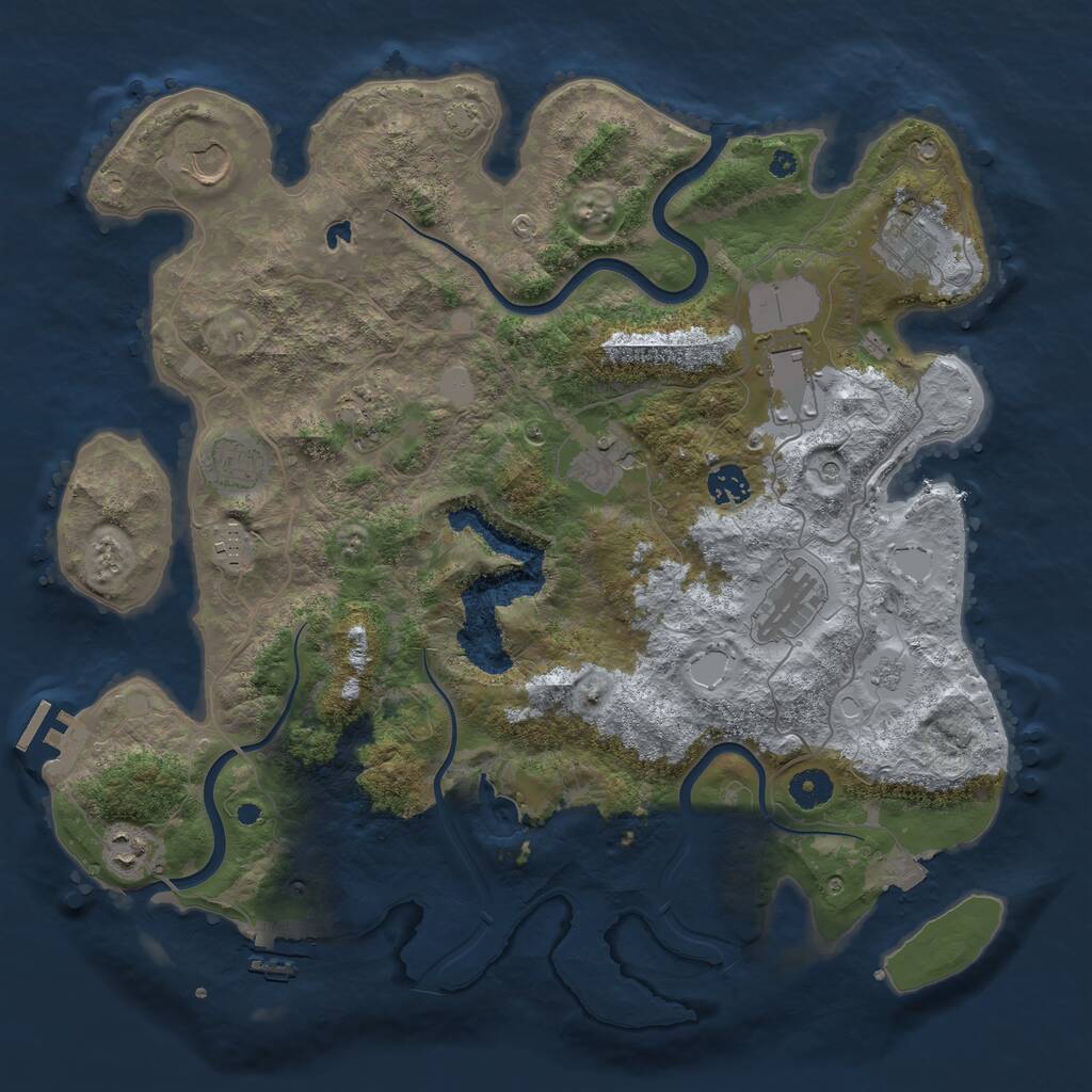 Rust Map: Procedural Map, Size: 4000, Seed: 932045570, 16 Monuments