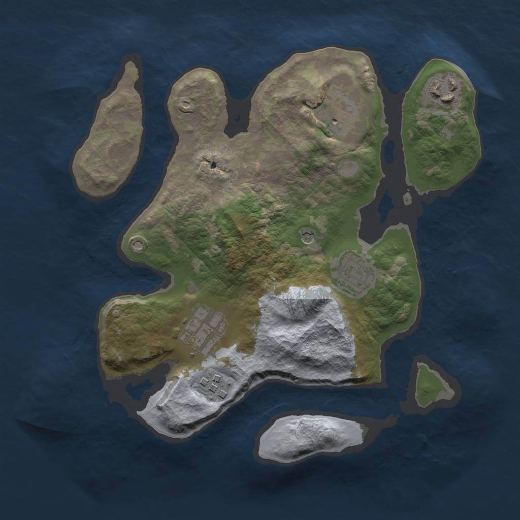 Rust Map: Barren, Size: 2600, Seed: 874512, 8 Monuments