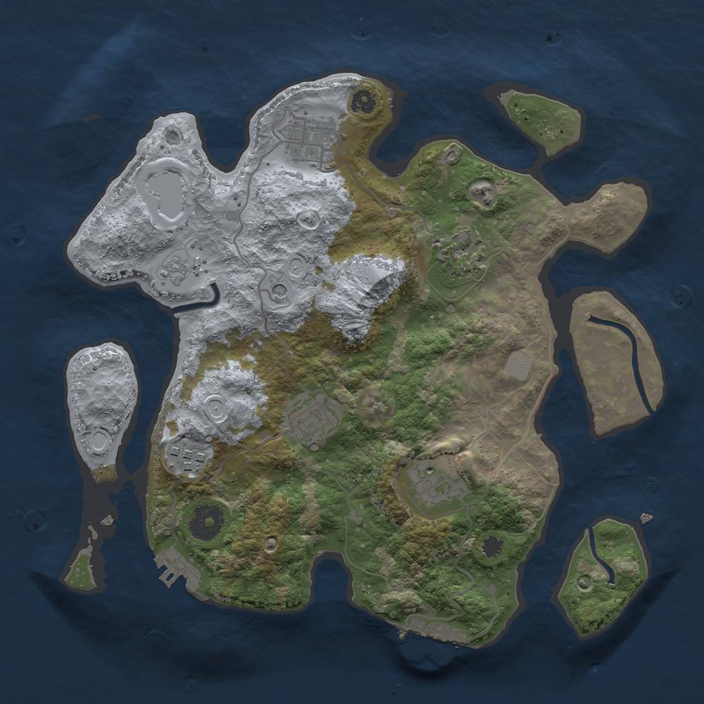 Rust Map: Procedural Map, Size: 3000, Seed: 19941994, 14 Monuments