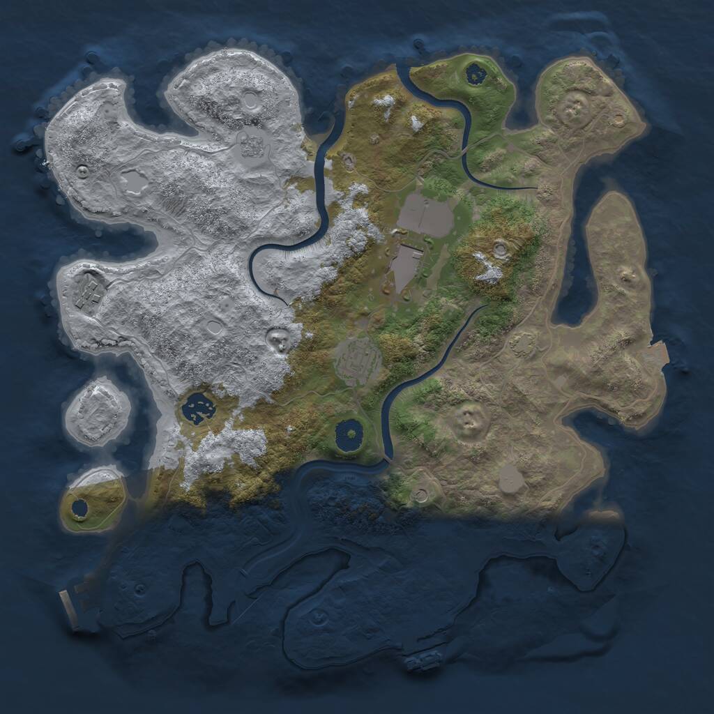 Rust Map: Procedural Map, Size: 3500, Seed: 1595435908, 10 Monuments