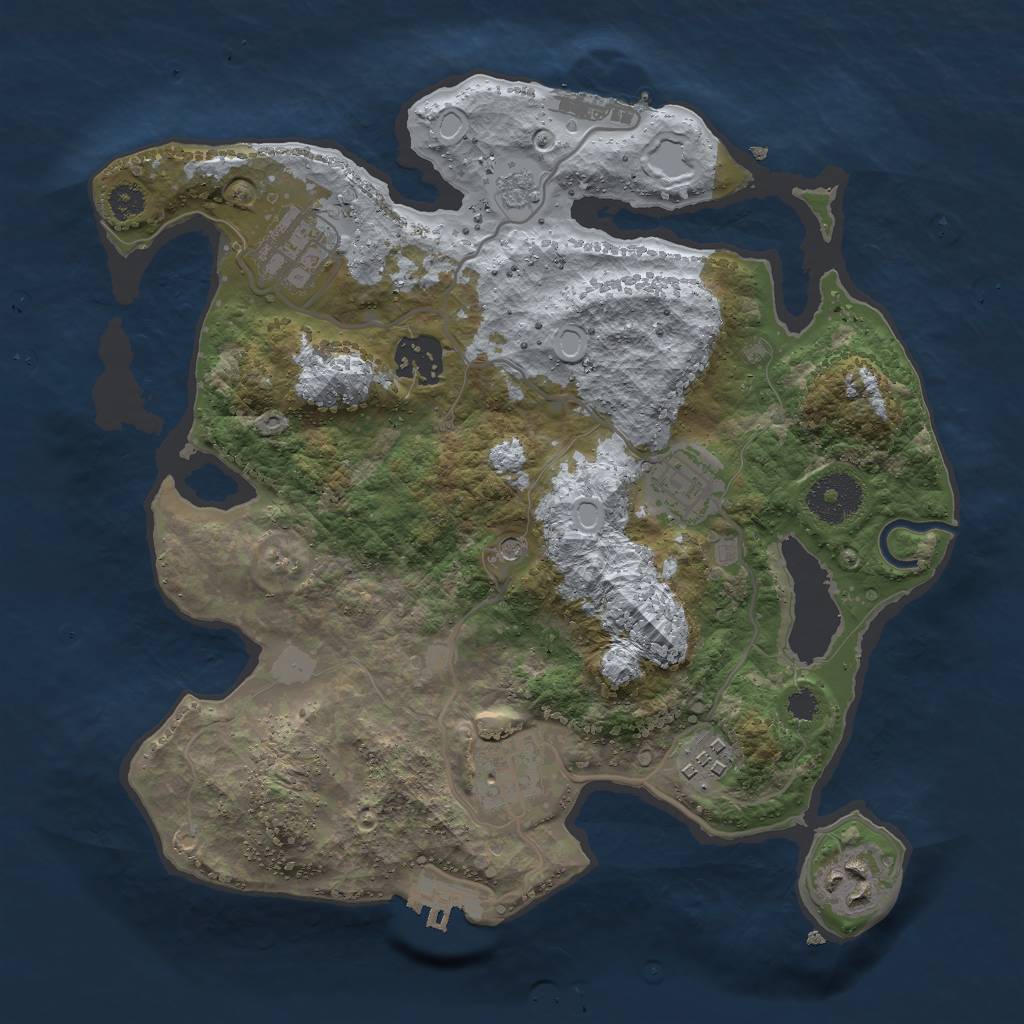 Rust Map: Procedural Map, Size: 3000, Seed: 18703, 15 Monuments