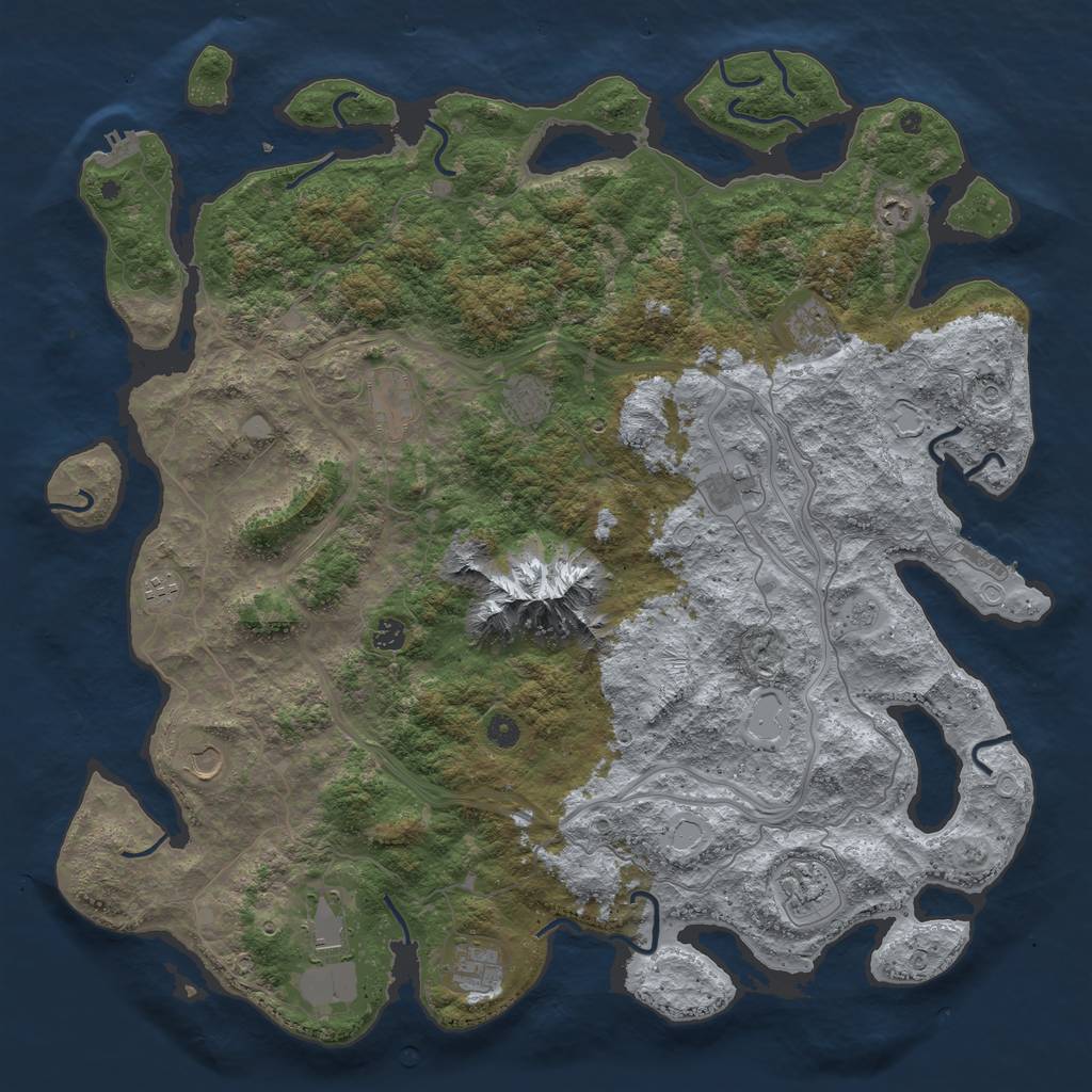 Rust Map: Procedural Map, Size: 5000, Seed: 433892599, 20 Monuments