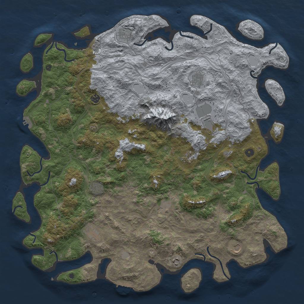 Rust Map: Procedural Map, Size: 5250, Seed: 168211129, 20 Monuments