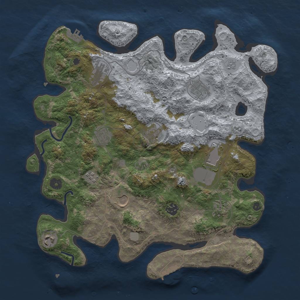 Rust Map: Procedural Map, Size: 3750, Seed: 1675816345, 19 Monuments