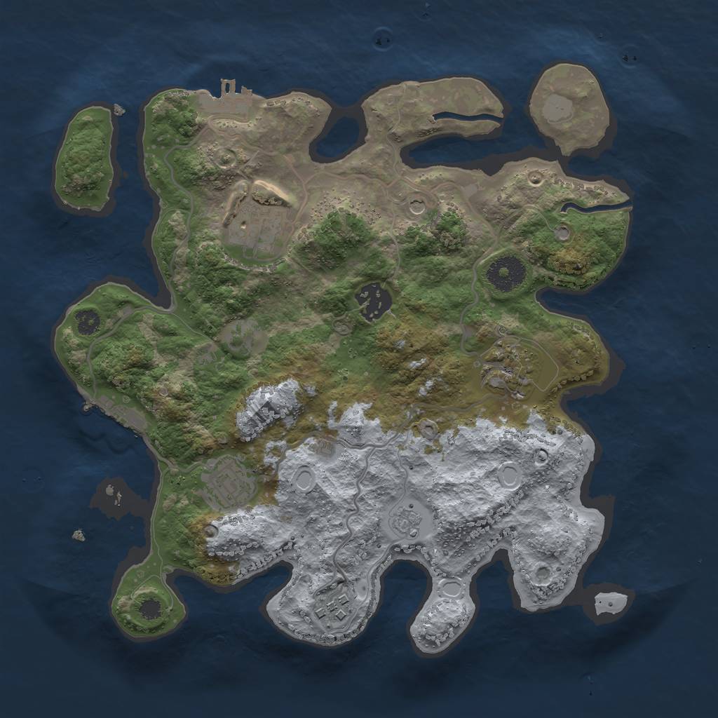 Rust Map: Procedural Map, Size: 3000, Seed: 27567, 14 Monuments