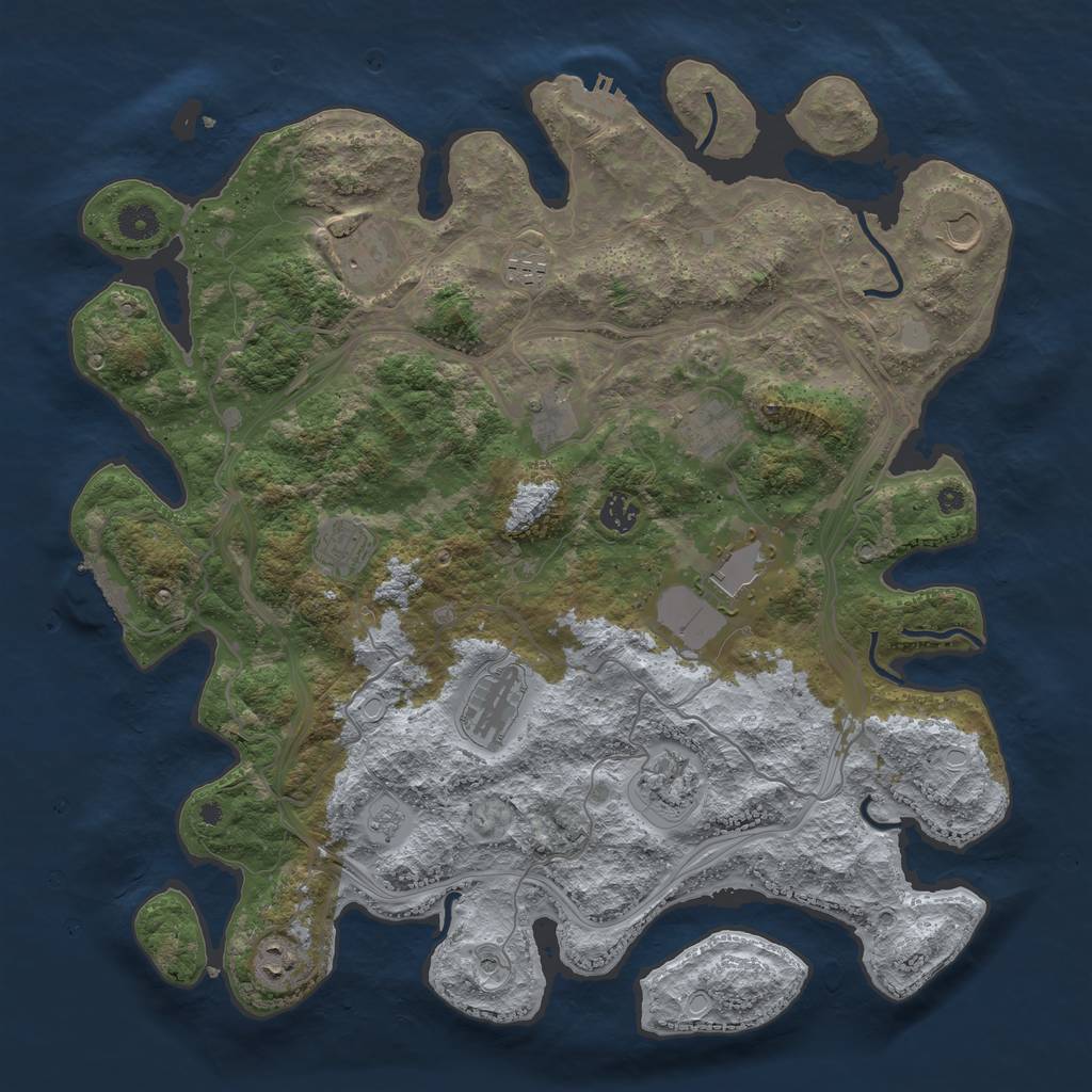 Rust Map: Procedural Map, Size: 4250, Seed: 1978323328, 20 Monuments