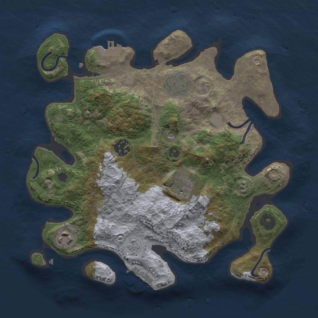 Rust Map: Procedural Map, Size: 3000, Seed: 86544, 14 Monuments