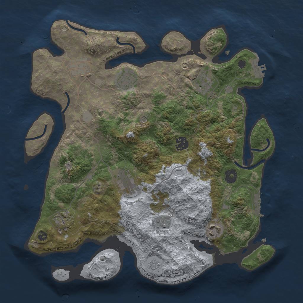 Rust Map: Procedural Map, Size: 3300, Seed: 452532280, 17 Monuments