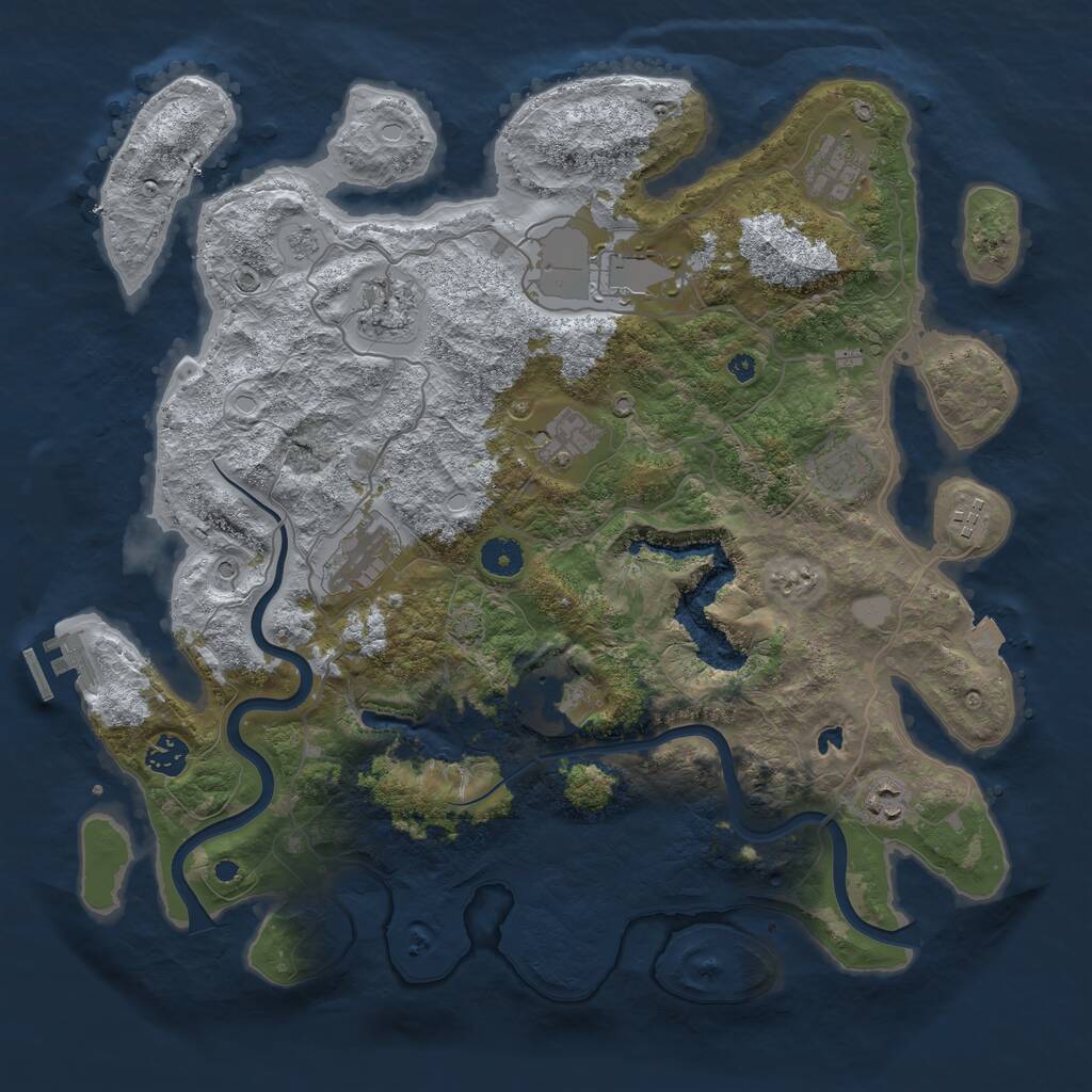 Rust Map: Procedural Map, Size: 4000, Seed: 42069666, 15 Monuments