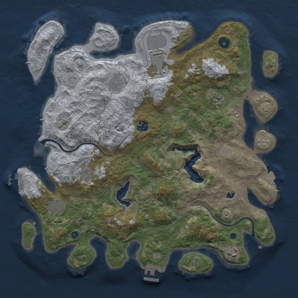 Rust Map: Procedural Map, Size: 4000, Seed: 42069666, 14 Monuments