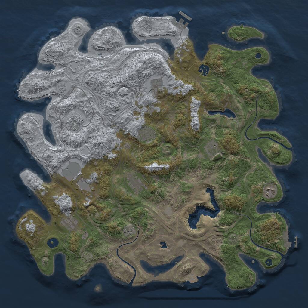 Rust Map: Procedural Map, Size: 4300, Seed: 6885, 16 Monuments