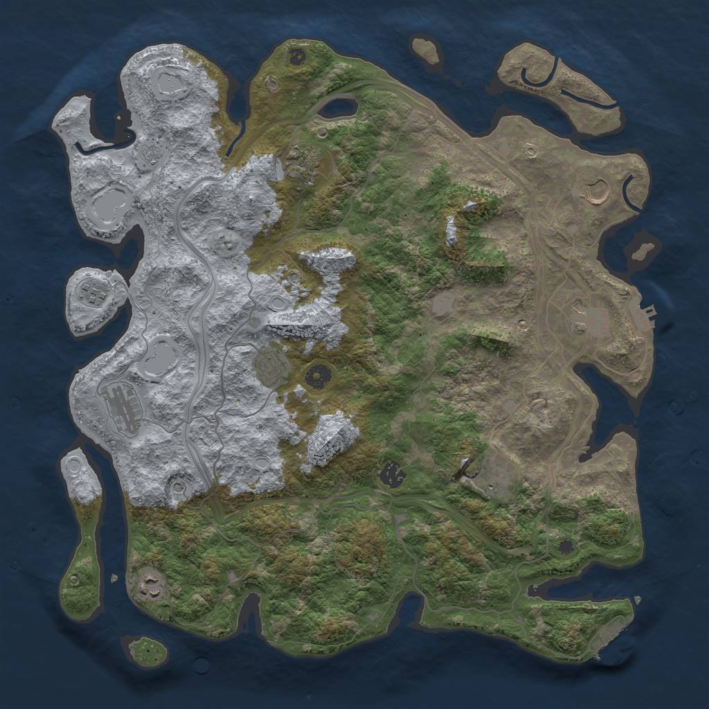 Rust Map: Procedural Map, Size: 4250, Seed: 164073965, 18 Monuments