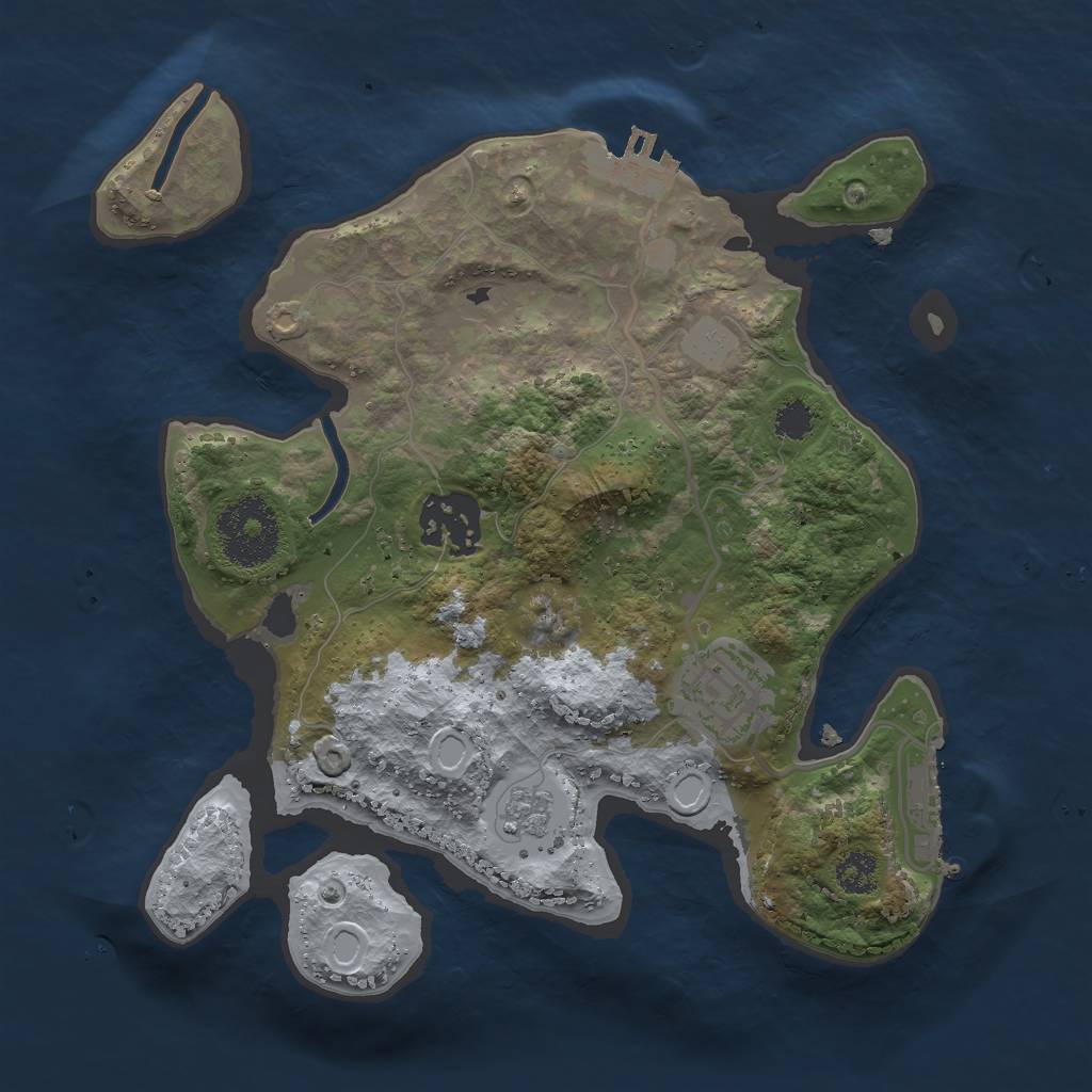 Rust Map: Procedural Map, Size: 2500, Seed: 165156, 10 Monuments