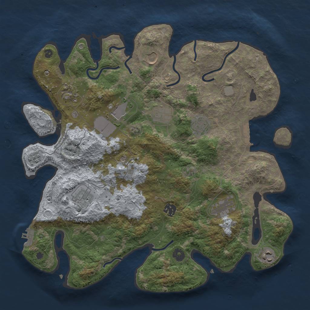 Rust Map: Procedural Map, Size: 3750, Seed: 2022118565, 18 Monuments