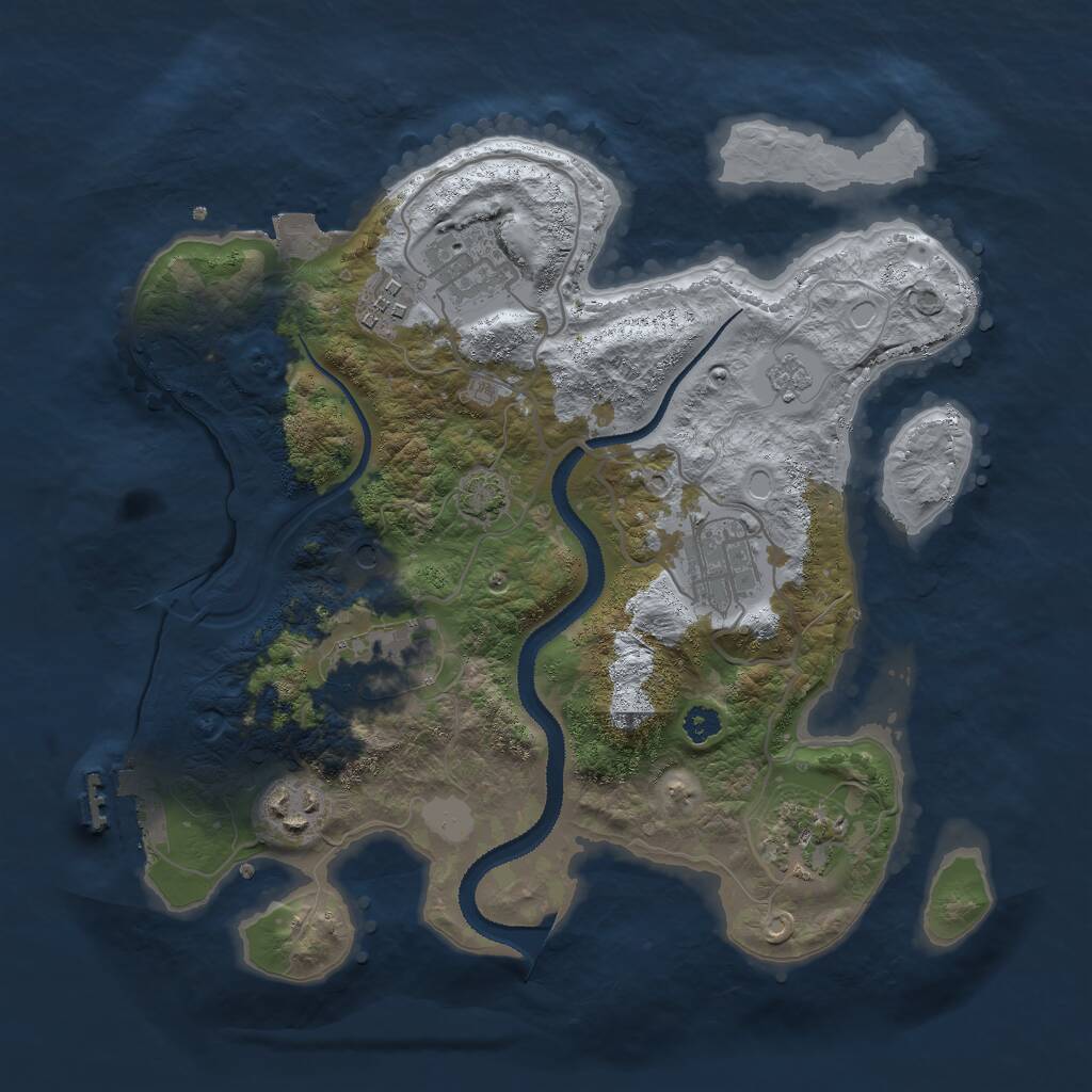 Rust Map: Procedural Map, Size: 3000, Seed: 1287913416, 11 Monuments