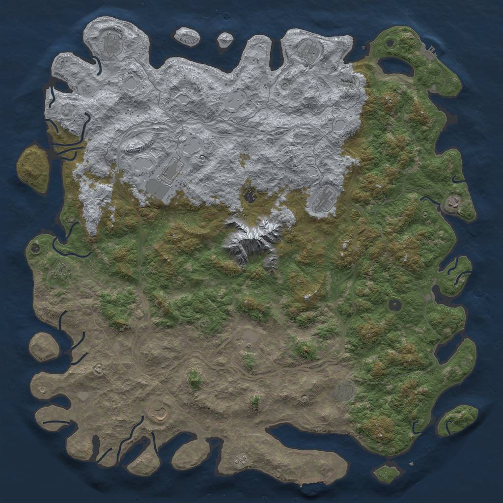 Rust Map: Procedural Map, Size: 6000, Seed: 418745820, 20 Monuments