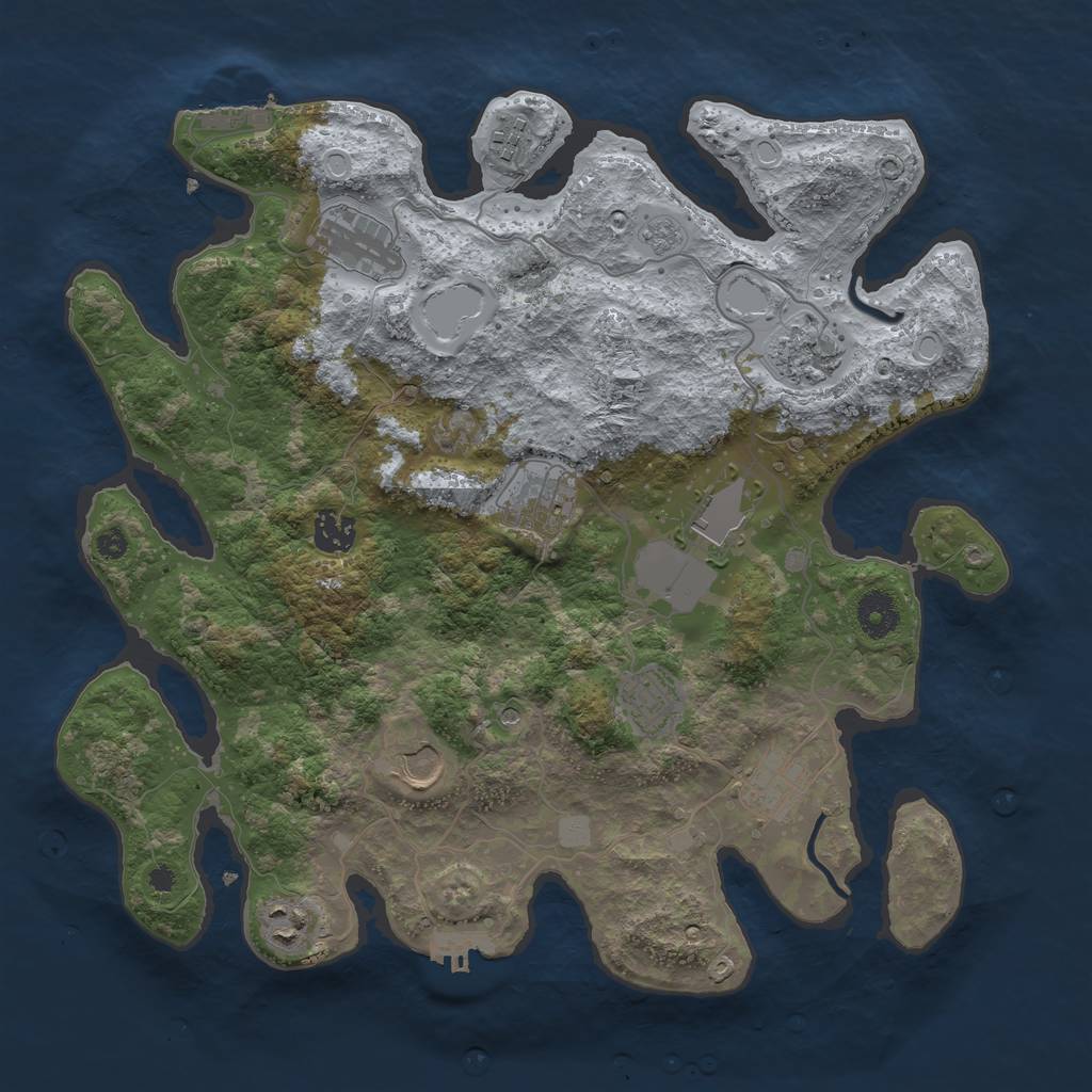 Rust Map: Procedural Map, Size: 3700, Seed: 1667456025, 19 Monuments