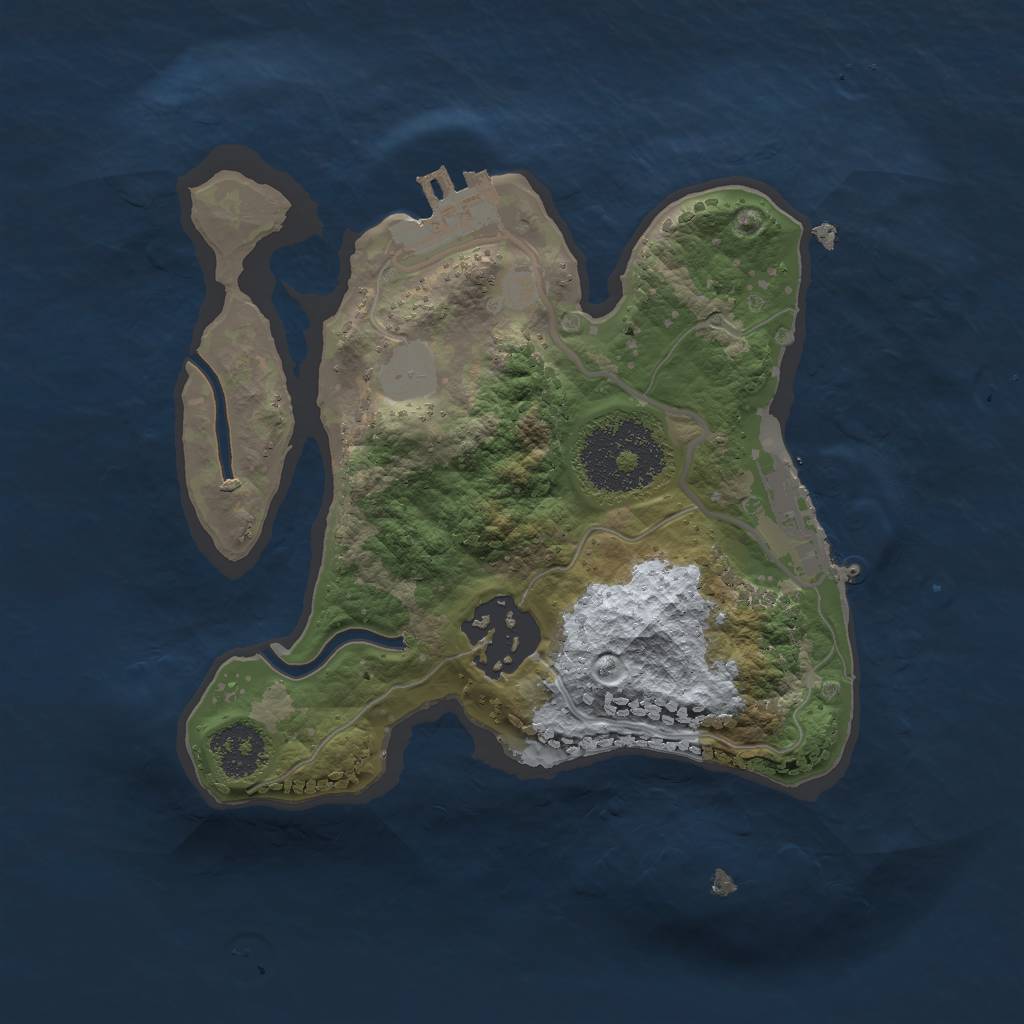 Rust Map: Procedural Map, Size: 2000, Seed: 1189875691, 8 Monuments