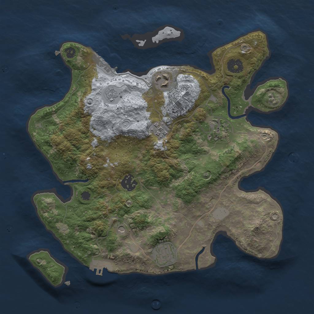 Rust Map: Procedural Map, Size: 3000, Seed: 644348383, 14 Monuments