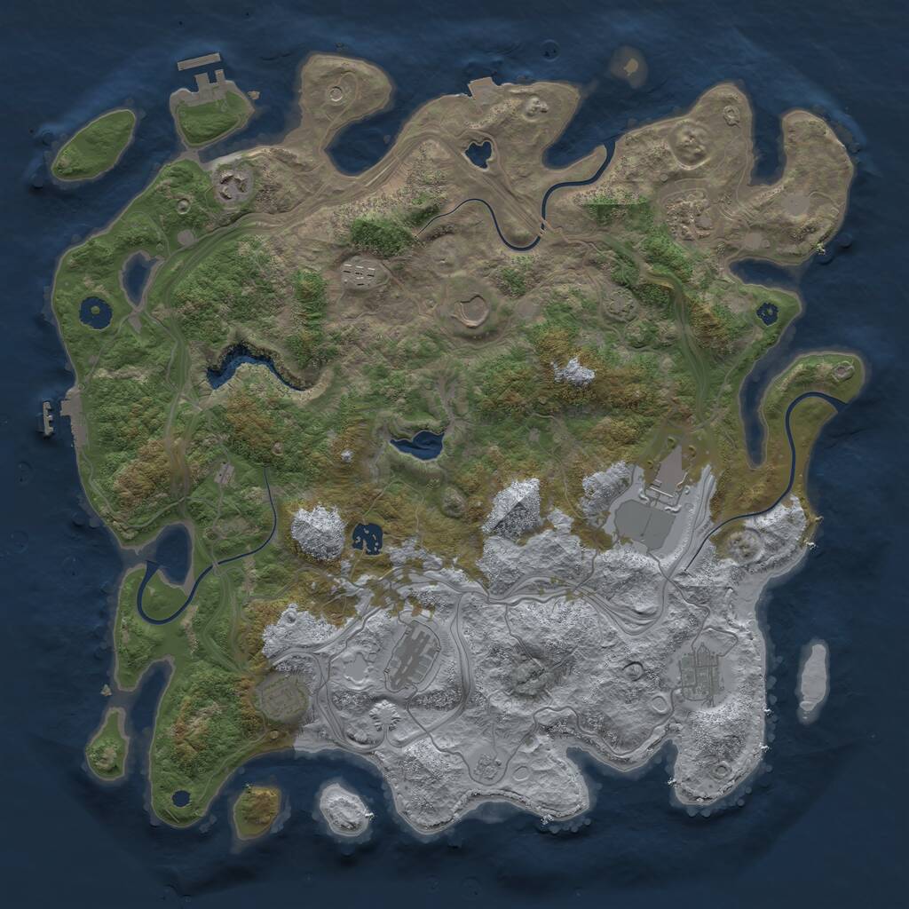 Rust Map: Procedural Map, Size: 4250, Seed: 656639624, 15 Monuments