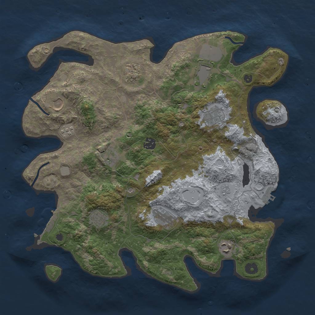 Rust Map: Procedural Map, Size: 3800, Seed: 82022, 19 Monuments