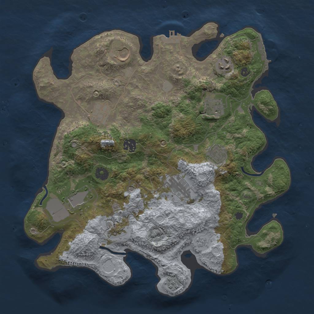 Rust Map: Procedural Map, Size: 3500, Seed: 431230089, 19 Monuments