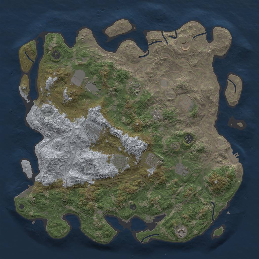 Rust Map: Procedural Map, Size: 4300, Seed: 798720788, 20 Monuments