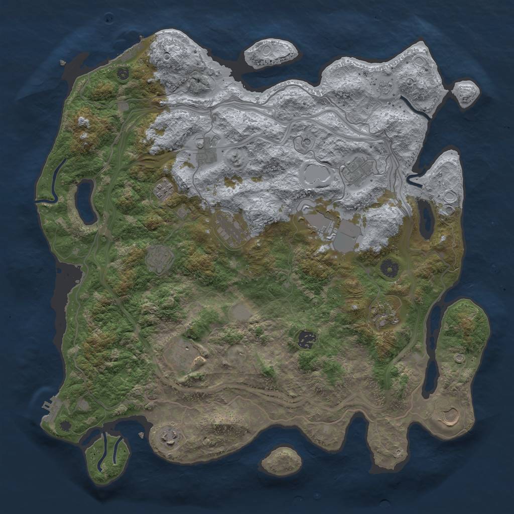 Rust Map: Procedural Map, Size: 4250, Seed: 897072758, 20 Monuments