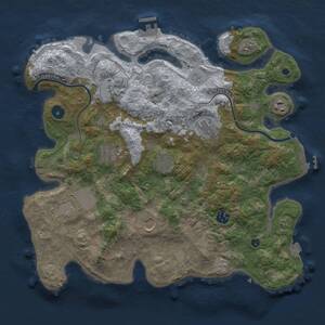 Thumbnail Rust Map: Procedural Map, Size: 3750, Seed: 1565658899, 15 Monuments