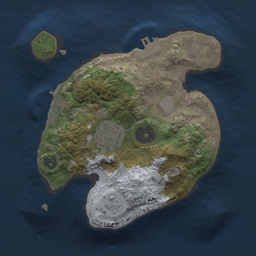 Rust Map: Procedural Map, Size: 2000, Seed: 93132931, 7 Monuments