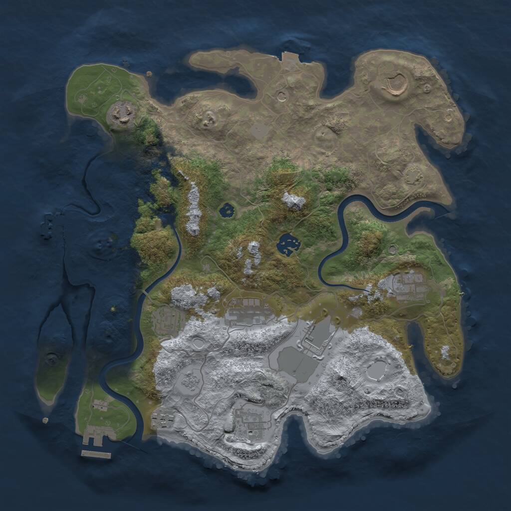 Rust Map: Procedural Map, Size: 3500, Seed: 7458742, 15 Monuments