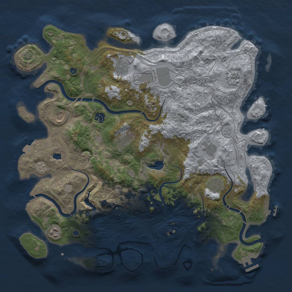Rust Map: Procedural Map, Size: 4250, Seed: 12476566, 17 Monuments