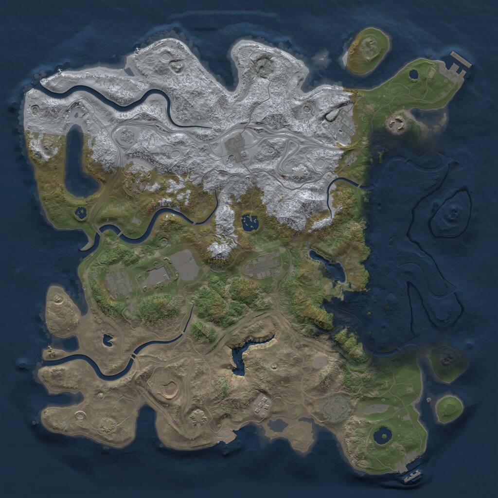 Rust Map: Procedural Map, Size: 4250, Seed: 165837535, 17 Monuments