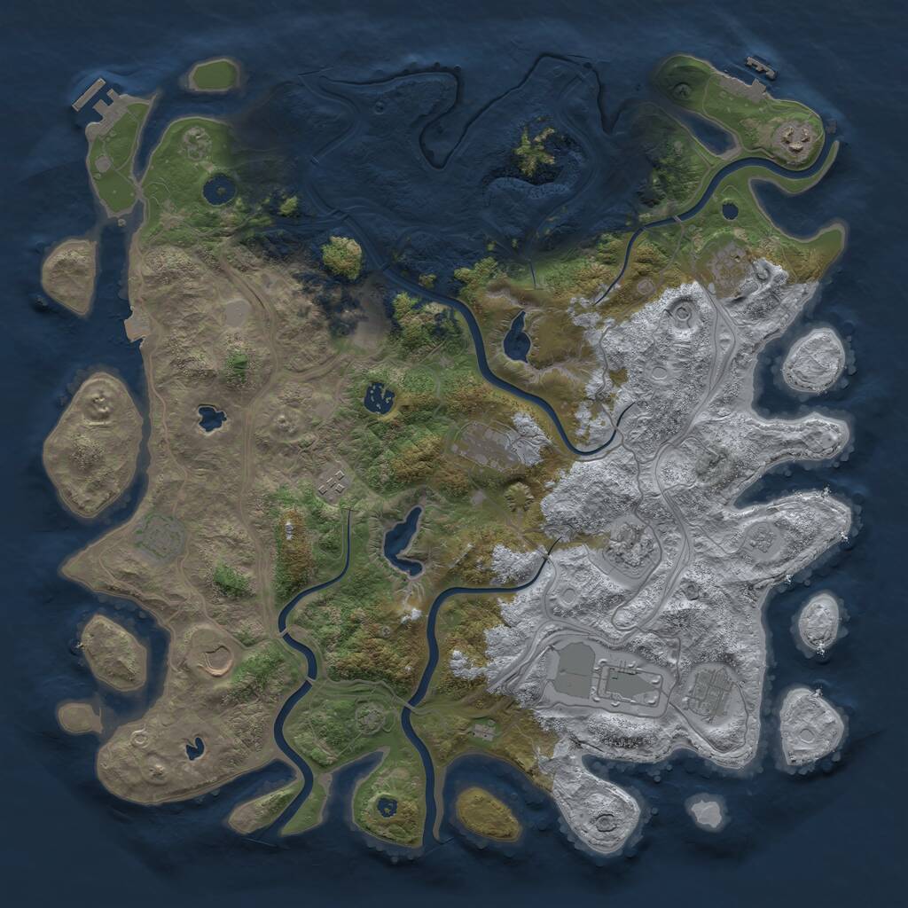 Rust Map: Procedural Map, Size: 4500, Seed: 1747372903, 17 Monuments