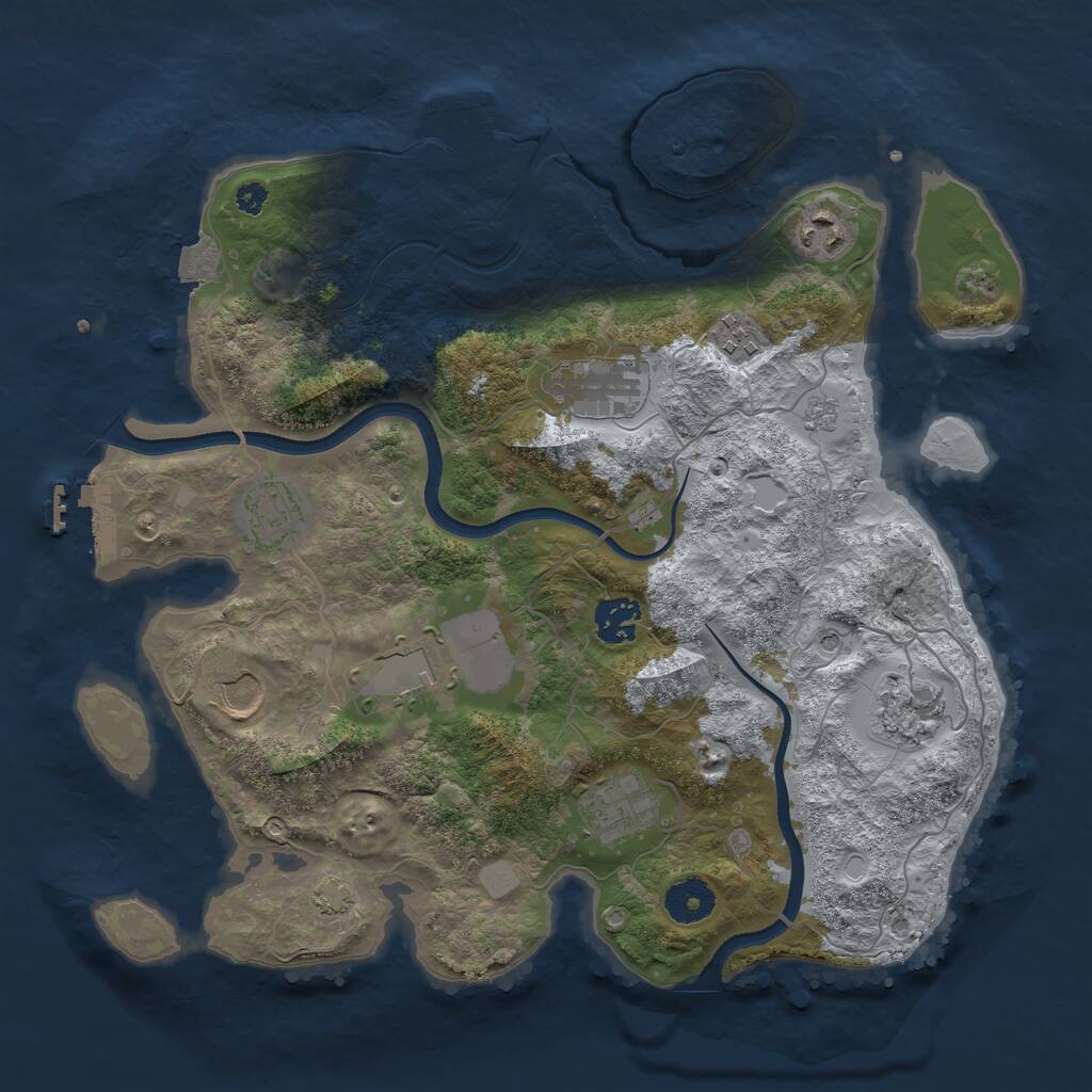 Rust Map: Procedural Map, Size: 3500, Seed: 902447299, 15 Monuments