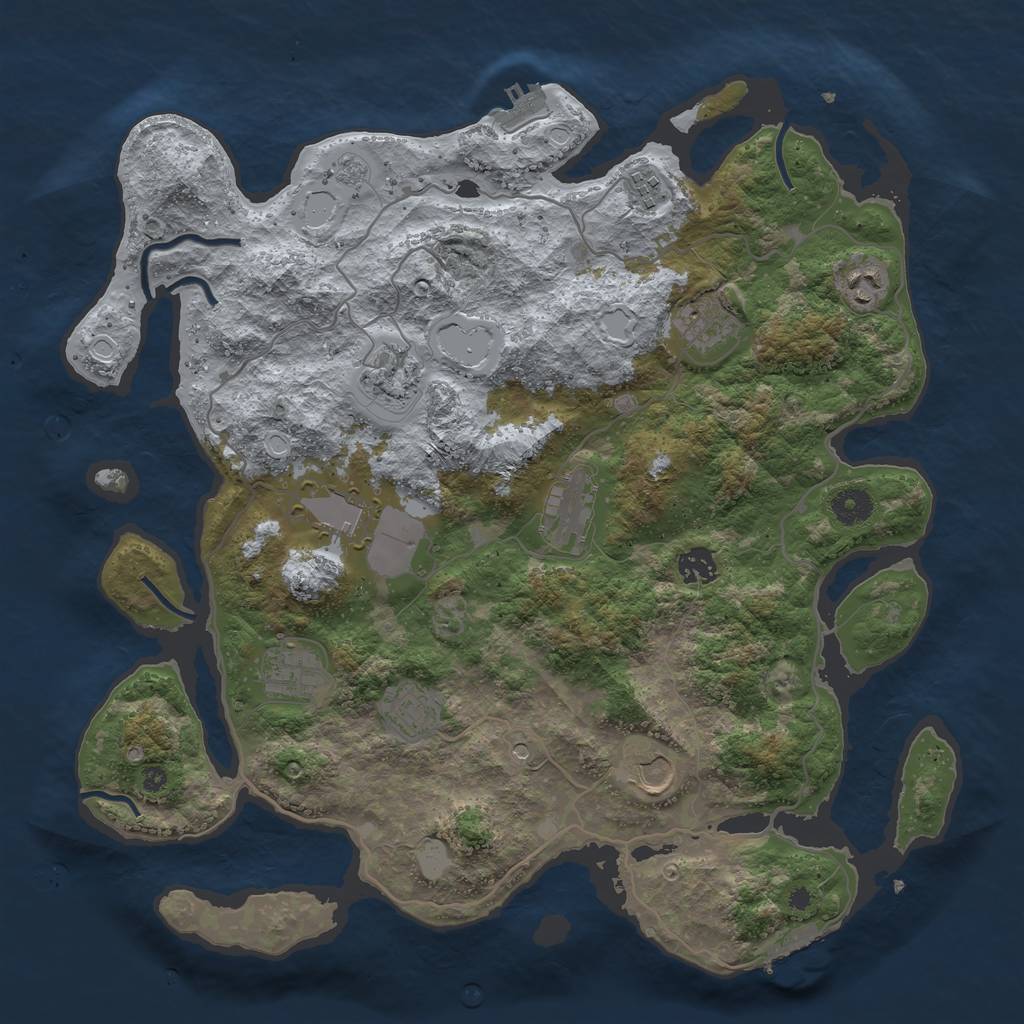 Rust Map: Procedural Map, Size: 4000, Seed: 34578, 19 Monuments