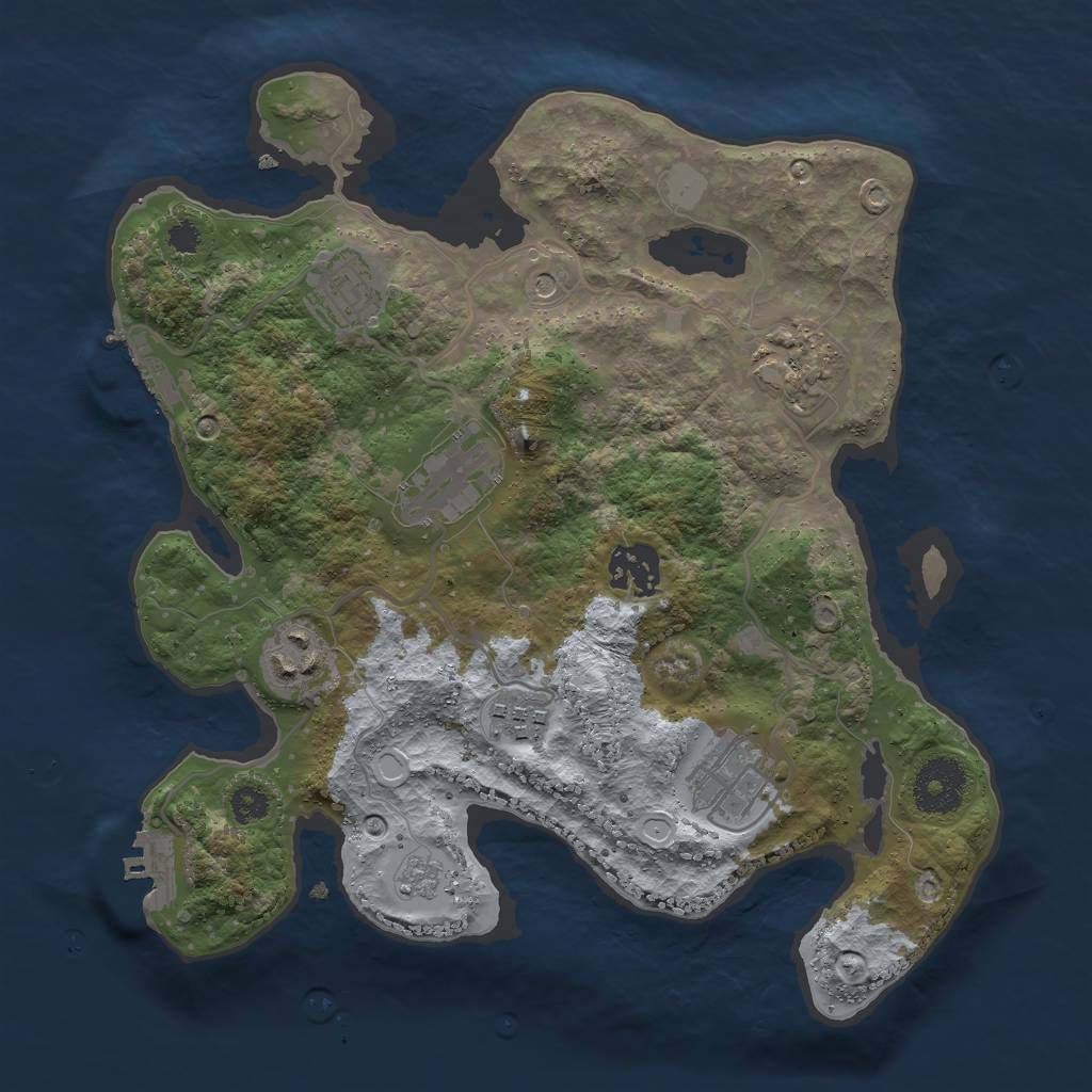 Rust Map: Procedural Map, Size: 3000, Seed: 1636914603, 16 Monuments
