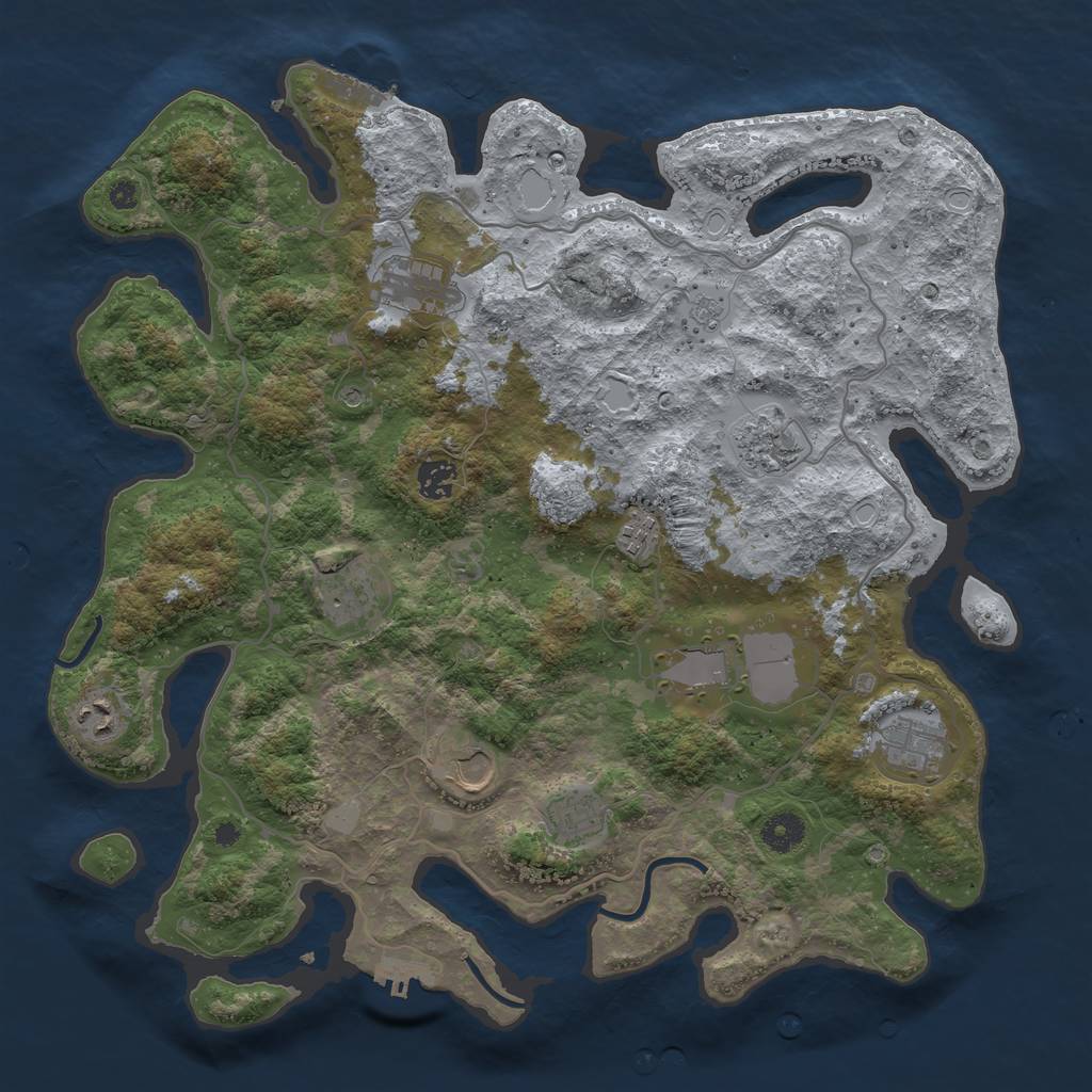 Rust Map: Procedural Map, Size: 4000, Seed: 348062, 19 Monuments