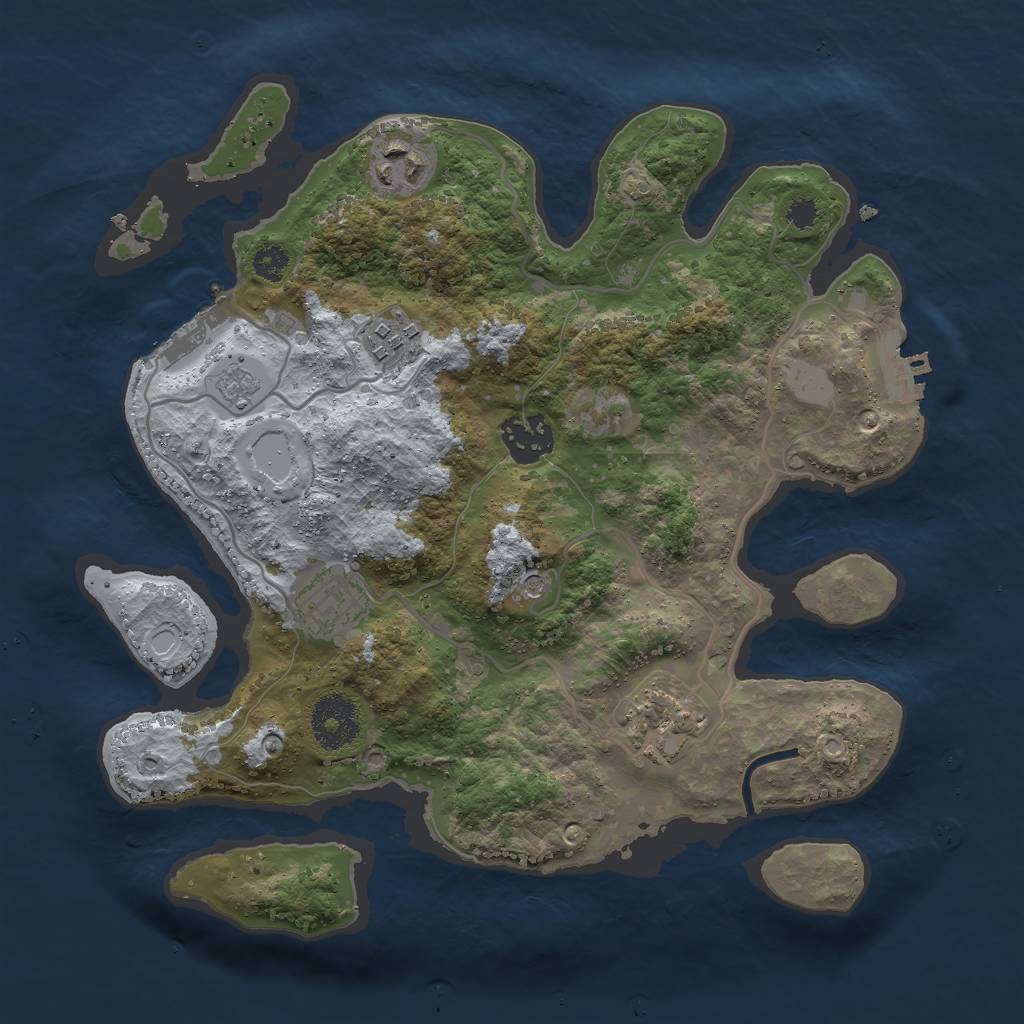 Rust Map: Procedural Map, Size: 3000, Seed: 850888946, 14 Monuments